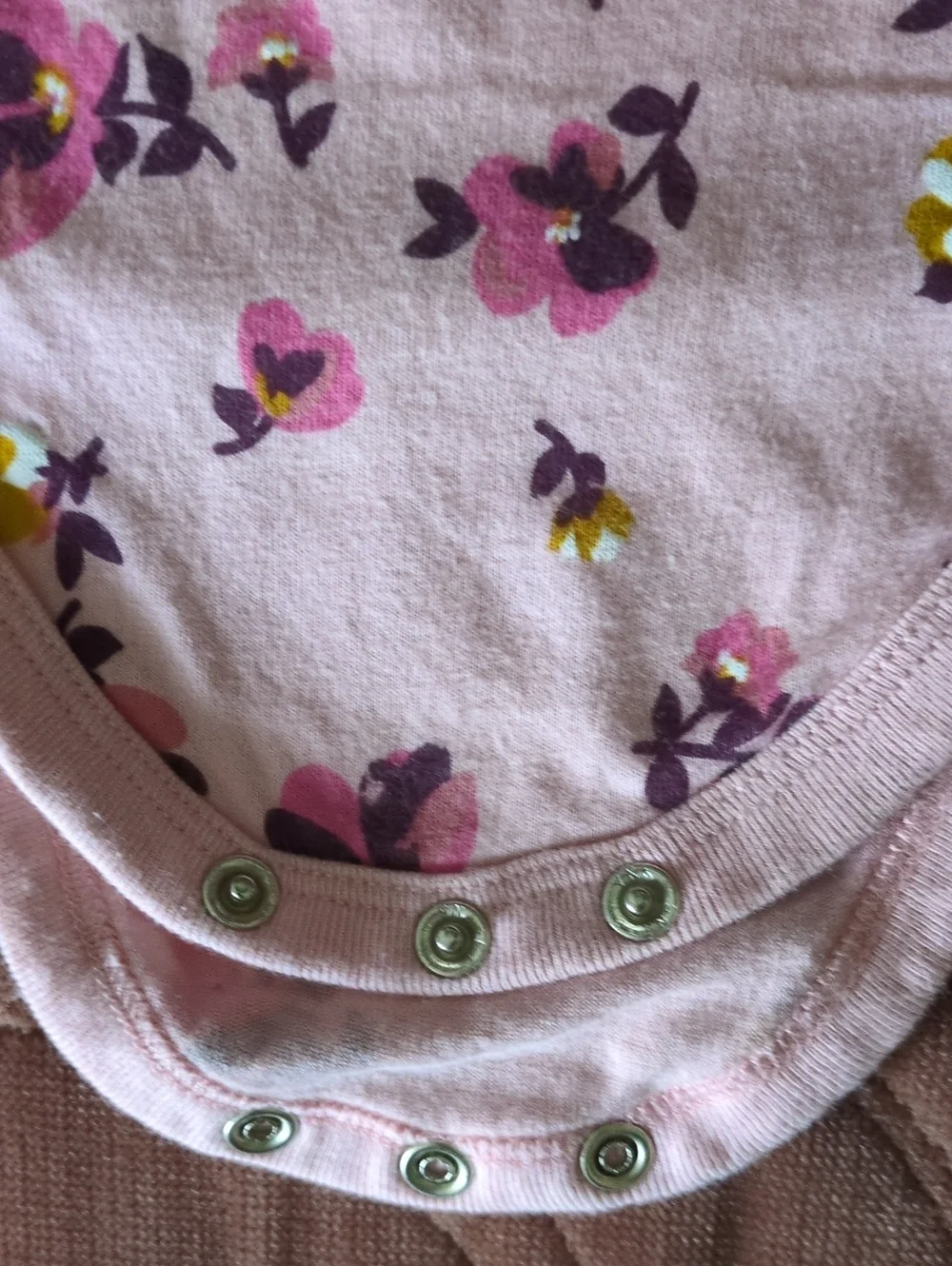 Garanimals Pink Floral Long-Sleeve Bodysuit with Gold Lettering